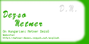 dezso metner business card