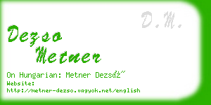 dezso metner business card